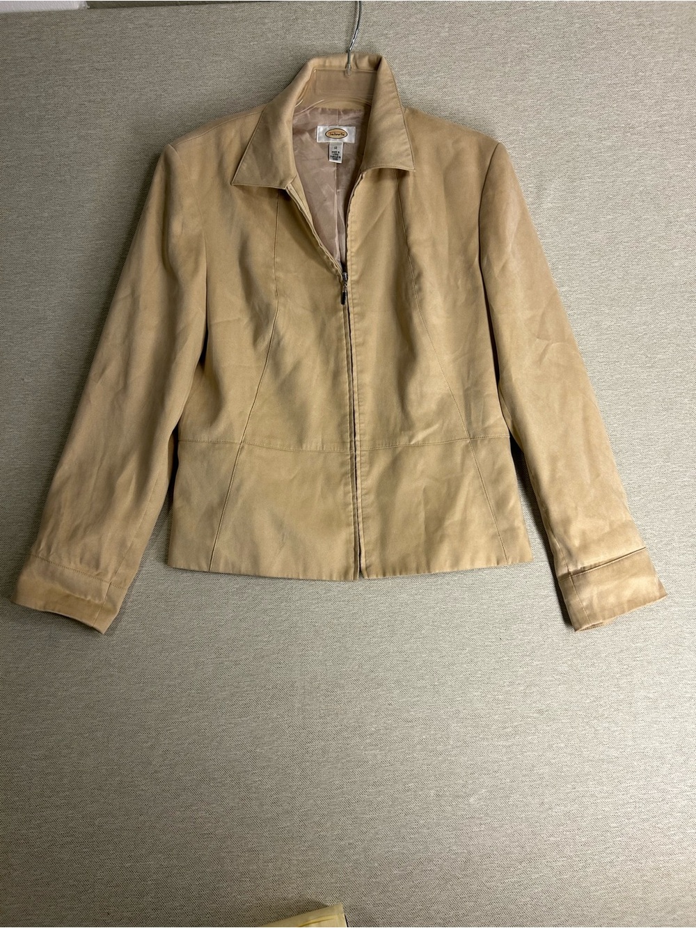 Talbots Light Tan Leather Zip Jacket